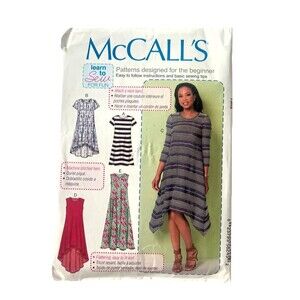 McCall's Pattern MP221 Pullover Knit Dress Misses X-Small-Medium 4 Styles Uncut